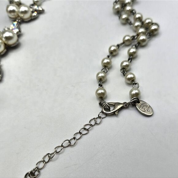 "5/$25" Charming Charlie Long Faux Pearl Rhinestone Tassel Adjustable Necklace - Picture 4 of 7